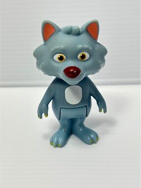 2021 Moonbug Blue Wolf Toy Figure by Jizwara, Made in China, Approx. 3" Tall